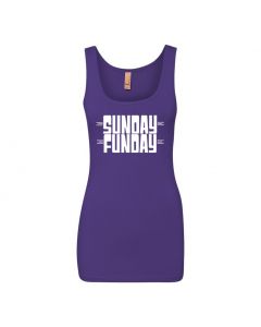 Sunday Funday Womens Tank Tops-Purple-Womens Large
