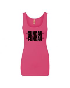 Sunday Funday Womens Tank Tops-Pink-Womens Large
