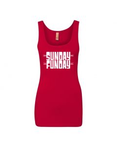 Sunday Funday Womens Tank Tops-Red-Womens Large