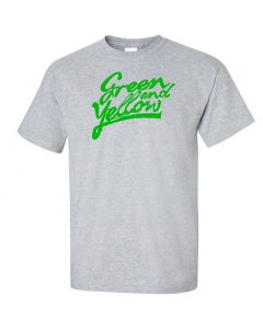 Green And Yellow Graphic Clothing - T-Shirt - Gray