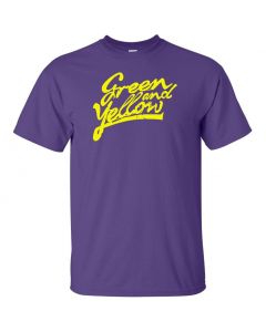 Green And Yellow Graphic Clothing - T-Shirt - Purple