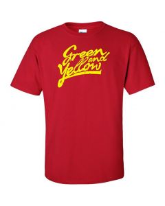 Green And Yellow Graphic Clothing - T-Shirt - Red