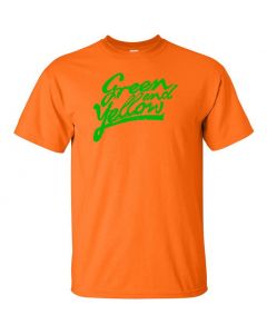 Green And Yellow Graphic Clothing - T-Shirt - Orange