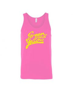 Green And Yellow Graphic Clothing - Men's Tank Top - Pink 