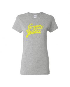 Green And Yellow GB Packers Womens T-Shirts-Gray-Womens Large