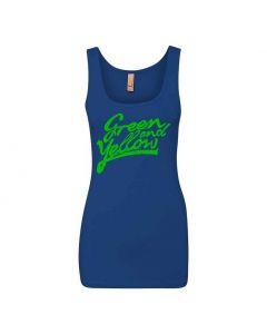 Green And Yellow Graphic Clothing - Women's Tank Top - Blue