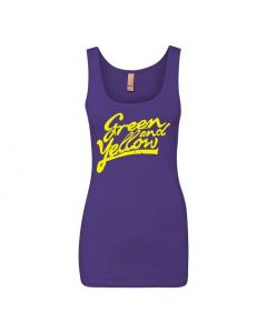 Green And Yellow Graphic Clothing - Women's Tank Top - Purple