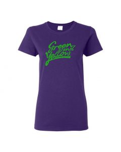 Green And Yellow GB Packers Womens T-Shirts-Purple-Womens Large