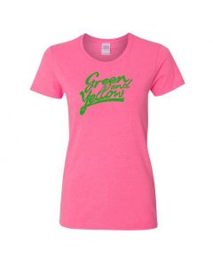 Green And Yellow GB Packers Womens T-Shirts-Pink-Womens Large