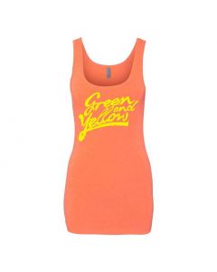 Green And Yellow Graphic Clothing - Women's Tank Top - Orange