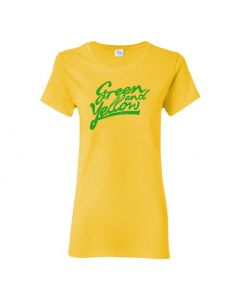 Green And Yellow GB Packers Womens T-Shirts-Yellow-Womens Large