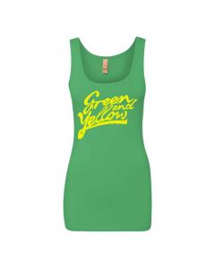 Green And Yellow Graphic Clothing - Women's Tank Top - Green