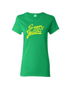 Green And Yellow GB Packers Womens T-Shirts-Green-Womens Large