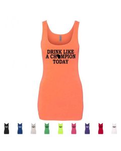 Drink Like A Champion Today Wisconsin Graphic Womens Tank Top