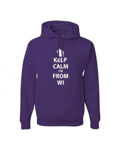 Keep Calm Im From Wisconsin Graphic Clothing - Hoody - Purple