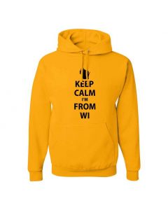 Keep Calm Im From Wisconsin Graphic Clothing - Hoody - Yellow