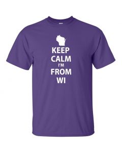 Keep Calm Im From Wisconsin Graphic Clothing - T-Shirt - Purple