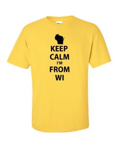 Keep Calm Im From Wisconsin Graphic Clothing - T-Shirt - Yellow