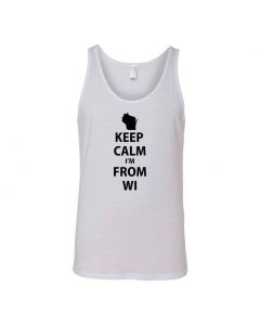 Keep Calm Im From Wisconsin Graphic Clothing - Men's Tank Top - White