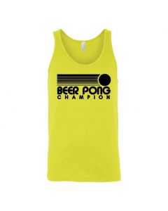 Beer Pong Champion Graphic Clothing - Men's Tank Top - Yellow