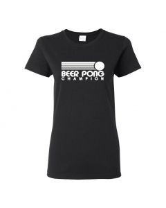 Beer Pong Champion Womens T-Shirts-Black-Womens Large