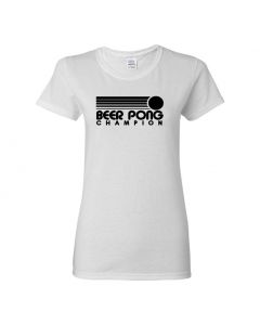 Beer Pong Champion Womens T-Shirts-White-Womens Large