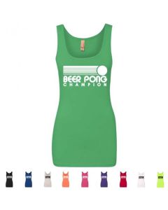 Beer Pong Champion Graphic Womens Tank Tops