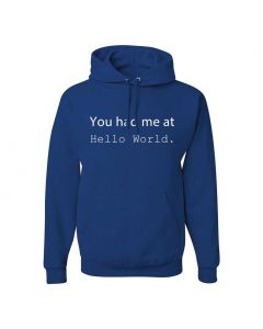 You Had Me At Hello World Graphic Clothing - Hoody - Blue
