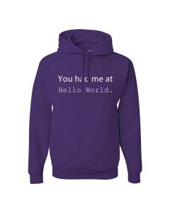 You Had Me At Hello World Graphic Clothing - Hoody - Purple