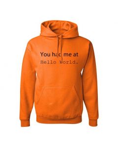You Had Me At Hello World Graphic Clothing - Hoody - Orange