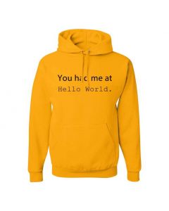 You Had Me At Hello World Graphic Clothing - Hoody - Yellow