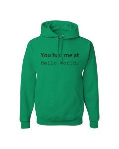 You Had Me At Hello World Graphic Clothing - Hoody - Green