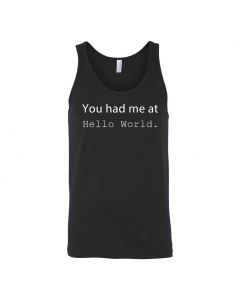 You Had Me At Hello World Graphic Clothing - Men's Tank Top - Black