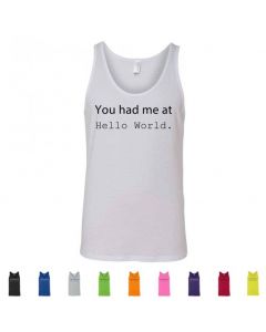 You Had Me At Hello World Graphic Men's Tank Top