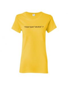 Input Type Alcohol - HTML Womens T-Shirts-Yellow-Womens Large