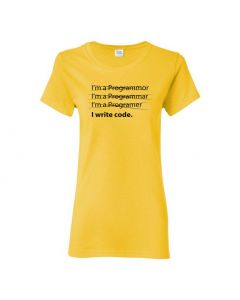 I Write Code Womens T-Shirts-Yellow-Womens Large