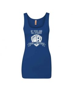 If You See Da Police, Warn A Brother Graphic Clothing - Women's Tank Top - Blue