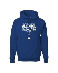 According To Chemistry, Alcohol Is A Solution Graphic Clothing - Hoody - Blue