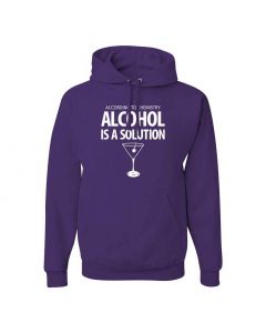 According To Chemistry, Alcohol Is A Solution Graphic Clothing - Hoody - Purple