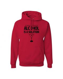 According To Chemistry, Alcohol Is A Solution Graphic Clothing - Hoody - Red 