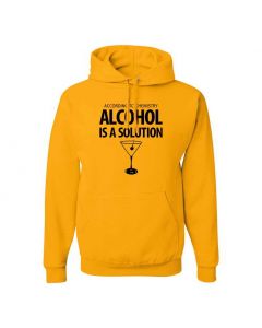 According To Chemistry, Alcohol Is A Solution Graphic Clothing - Hoody - Yellow