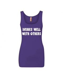 Drinks Well With Others Graphic Clothing - Women's Tank Top - Purple