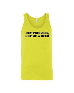Hey Princess, Get Me A Beer Graphic Clothing - Men's Tank Top - Yellow