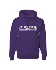 Im Not Drunk Im From Wisconsin Graphic Clothing - Hoody - Purple