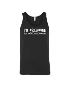 Im Not Drunk Im From Wisconsin Graphic Clothing - Men's Tank Top - Black