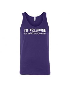 Im Not Drunk Im From Wisconsin Graphic Clothing - Men's Tank Top - Purple
