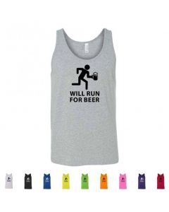 Will Run For Beer Graphic Men's Tank Top