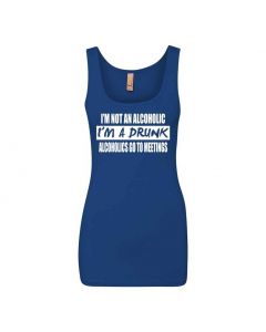 Im Not An Alcoholic, Im A Drunk Graphic Clothing - Women's Tank Top - Blue