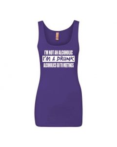 Im Not An Alcoholic, Im A Drunk Graphic Clothing - Women's Tank Top - Purple