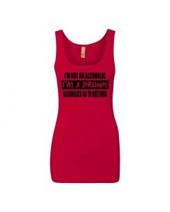 Im Not An Alcoholic, Im A Drunk Graphic Clothing - Women's Tank Top - Red